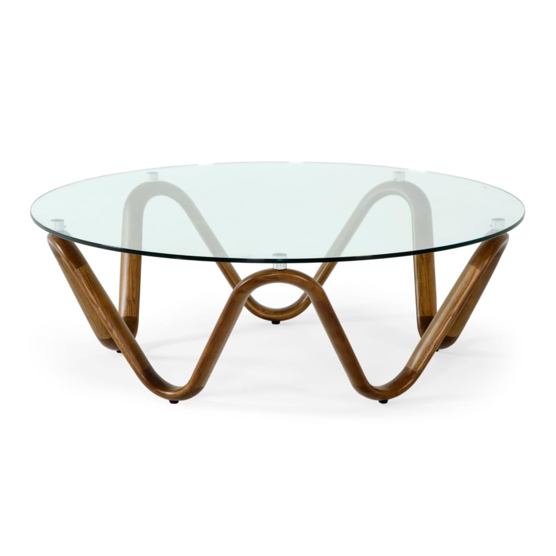 Lassen - Modern Glass & Walnut Coffee Table by Limari Home – Glass, Walnut, Model LIM-78041