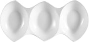 CAC China COL-46 Porcelain 3 Divided Bowls, 6 by 3-1/2 by 1-3/4-Inch, Super White, Box of 48