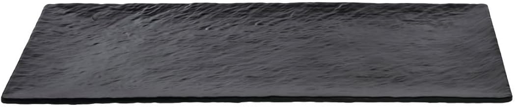 HUBERT Serving Tray Matte Black Textured Melamine - 20"L x 10"W