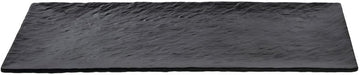HUBERT Serving Tray Matte Black Textured Melamine - 20"L x 10"W