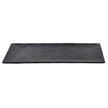 Serving Tray Matte Black Textured Melamine - 20"L x 10"W by HUBERT – 20"L x 10"W, Melamine, Black, Model M1416-BLACK