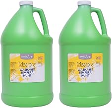 Handy Art Little Masters Washable Tempera Paint, Light Green, 1 Gallon, Pack of 2 (RPC214742-2)