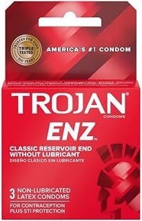 TROJAN Condoms Non-Lubricated Latex - 3 ct, Pack of 2