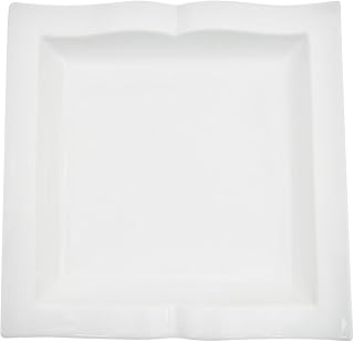 CAC China GBK-3 8-1/2-Inch Goldbook Porcelain Square Pasta Plate, White, Box of 24