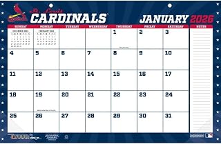 Lang Turner Licensing, MLB St Louis Cardinals Small 2026 Desk Pad, 11'' X 17'', 12-Month Calendar with Stapled Binding
