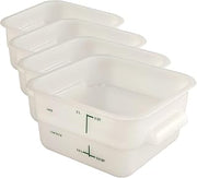 Carlisle FoodService Products Squares Square Food Storage Container with Stackable Design for Catering, Buffets, Restaurants, Plastic, 2 Quarts, White (Pack of 4)
