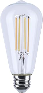 Satco S12154 8W LED ST19 Bulb, Warm Dimming 3000K-2000K, 800 Lumens, 90 CRI, 60W Replacement, Clear Glass, E26 Medium Base, Enclosed Fixture Rated, Dimmable, 120 Volt (24 Pack)