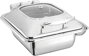 HUBERT Induction Chafer Half Size 4 1/4 Qt Contemporary Stainless Steel