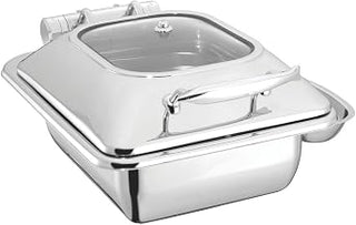 HUBERT Induction Chafer Half Size 4 1/4 Qt Contemporary Stainless Steel
