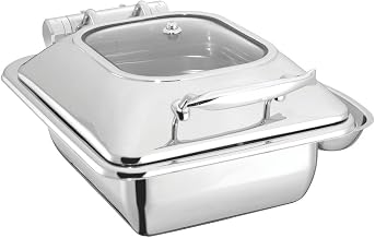HUBERT Induction Chafer Half Size 4 1/4 Qt Contemporary Stainless Steel