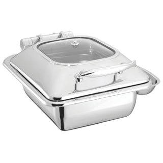 Induction Chafer Half Size 4 1/4 Qt Contemporary Stainless Steel by HUBERT – Stainless Steel, Model 1021L