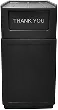 HUBERT Restaurant Trash Receptacle with Lid, 39 gal - 21 1/2" L x 14 1/2" W x 49" H