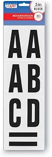 Cosco Vinyl Peel & Stick Letters and Numbers, 3", Block, Black