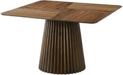 Starlight Canyon Home Walnut Crown Cut Veneer Square Dining Table with Sculpted Pedestal Base, Mid-Century Modern Kitchen and Dining Room Table Seats 8