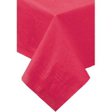 Hoffmaster 220411 Tissue/Poly Tablecover, 3 Ply, 54" Length x 54" Width, Red (Case of 50)
