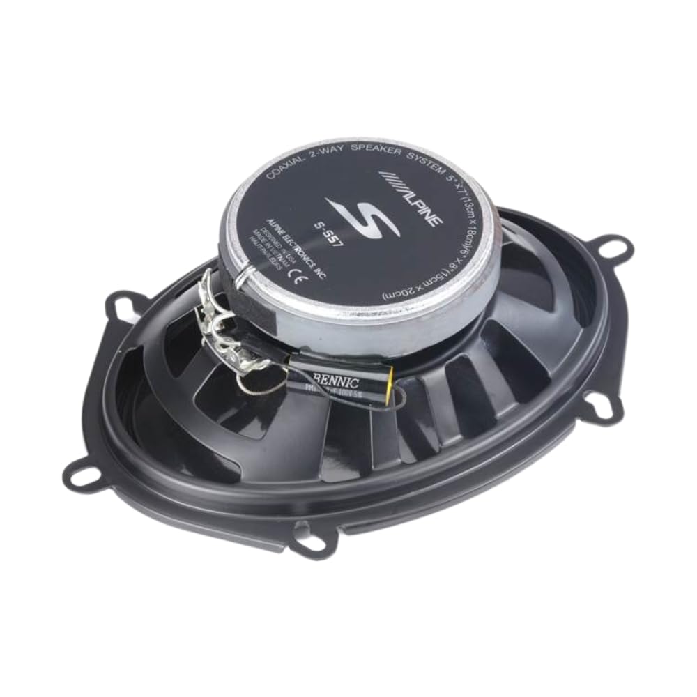 S-Series 5"x7" 2-Way car Speakers by Alpine – Plastic, Carbon Fiber-Reinforced Plastic, Black, Model S-S57