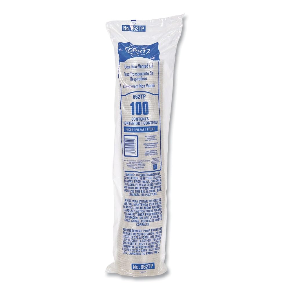 FLAT PLAS CUP LID F/9-20 OZ NO HOLE CLE 10/ by DCC662TP – 9-20 OZ, 20.0 ounces, Plastic, white/blue, Model DCC662TP
