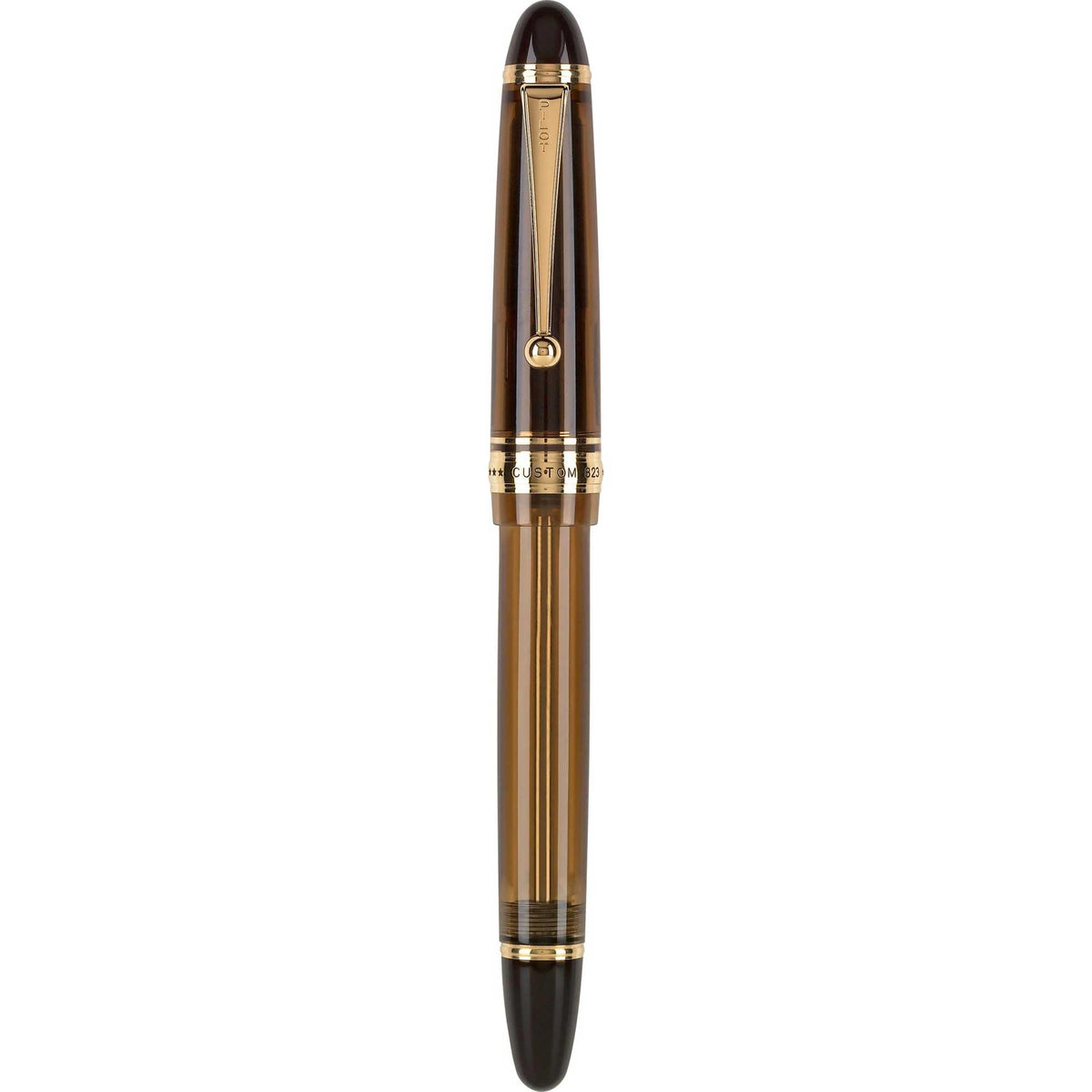 Custom 823 Fountain Pen by PILOT – 1 Count (Pack of 1), Glass, Amber, Model 60558