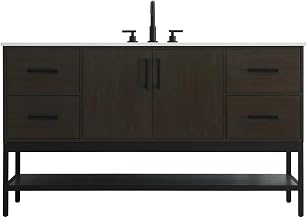 Elegant Kitchen and Bath 60" Single Bathroom Vanity in Mocha Brown