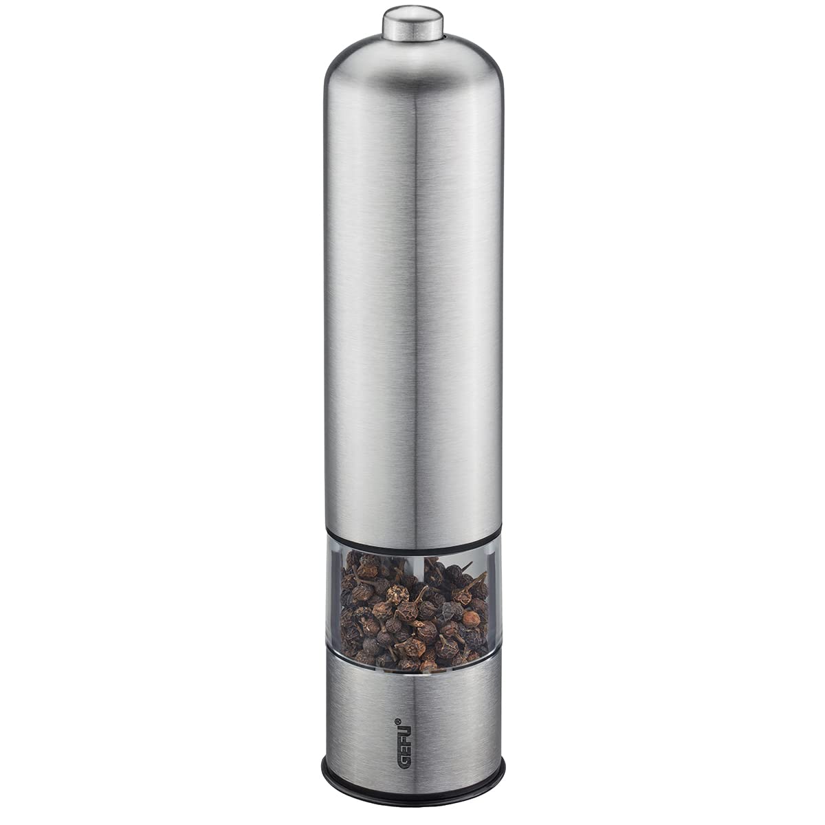 Trico Salt or Pepper Mill by GEFU – 40g Peppercorns or 80g Salt, 40 grams, Stainless Steel, Stainless, Model 89550