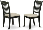 Furnifact Upholstered Dining Chair with High Back, Kitchen Chairs for Dining Room Table, Parsons Side Chair, Black, Set of 2
