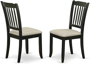 Furnifact Upholstered Dining Chair with High Back, Kitchen Chairs for Dining Room Table, Parsons Side Chair, Black, Set of 2