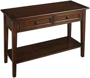 Starlight Canyon Home Solid Mahogany Sofa Table, Cherry Brown Distressed Finish, 2 Drawers & Shelf, Gunmetal Hardware, 46" W