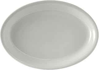 Tuxton BWH-1552 Vitrified China Oval Platter, Coupe, 15-5/8", White (Pack of 6),