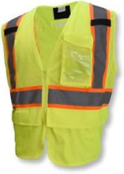 Radians SV272T Tool Vest, Tether Ready Multipurpose Surveyor Vest with Grommeted Pockets, Green, 2X-Large