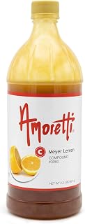 Amoretti Meyer Lemon Compound 2.2 lbs - Natural Flavors, Shelf Stable Even After Opening, Certified Kosher, TTB Approved, Perfect for Baking Applications & Beverages
