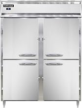DL2RES-SA-HD Designer Line Extra-Wide Two Section Reach In Refrigerator, 57" W, Shallow Depth, Stainless Exterior & Half-Height Doors