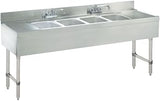 Advance Tabco CRB-74C Lite Four Compartment Stainless Steel Bar Sink with Two 18" Drainboards - 84" x 21"