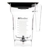 75-oz FourSide Jar w/ Black Hard Lid & 3" Wingtip Blade - Tritan by Blendtec Commercial – 2.0 liters, Plastic, Clear