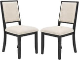 Furnifact Boucle-Upholstered Mid-Century Modern Dining Chair with Rubberwood Frame, Set of 2 Side Chairs for Kitchen or Dining Room