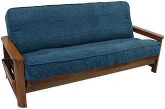 Blazing Needles 9687-CD-MS-TL 8 to 9 in. Solid Microsuede Double Corded Full Futon Cover Teal