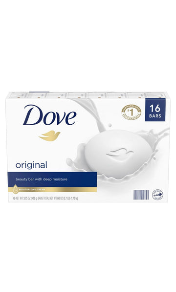 Bar Soap Moisturizing 16 Bars by Dove – 4 Ounce (Pack of 4), White, Pack of 4, Model 980261955