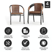 Flash Furniture Dark Brown / Set of 4 / Contemporary Patio Dining Chairs