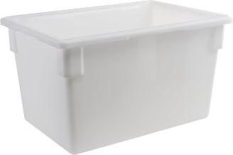 Winco 18" x 26" White Plastic Food Storage Box/Tote for Restaurant | Dishwasher safe, BPA-free, Heavy-duty, Freezer safe, Rounded corners, Great for Ingredient Storage and Walk-in Coolers