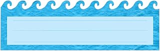 Hygloss Products Die-Cut Name Plate - Great Teaching Tool - Perfect for Labeling in Classroom & Other Uses - Ocean Waves - 9.5 x 3 inches -(45557), Medium, Blue, 30 Count