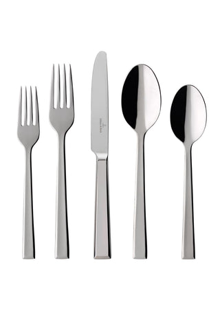 Victor 60-Piece Flatware Set by Villeroy & Boch – Standard, Stainless Steel, Silver, Pack of 60, Model 12-6350-9096