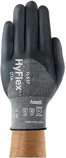 Ansell Healthcare 11537110 Series 11-537 HyFlex HPPE Glove, 3/4" Dipped, 18 Gauge, Size 11, Cool Gray (Pack of 144)