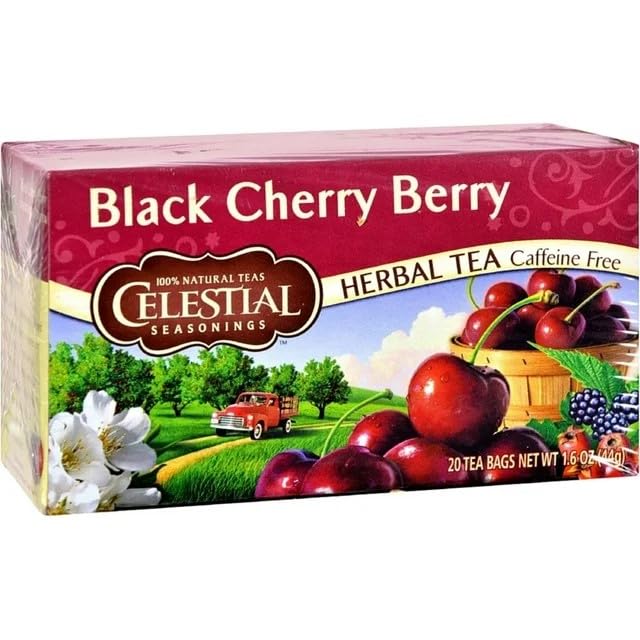 Celestial Seasonings Black Cherry Berry / 20 Count (Pack of 2) / 2 Tea Samplers
