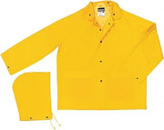 MCR Safety 200JX6 Classic PVC/Polyester Jacket with Detachable Hood, Yellow, 6X-Large