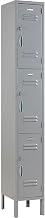 Global Industrial 3-Tier 3 Door Locker, 12" W x 15" D x 78" H, Gray, Unassembled