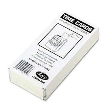 Time E7100 Time Card for Lathem Model 7000E – Pack of 100, Model LTHE7100