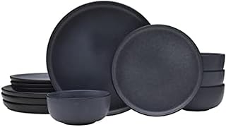 Mikasa Mayer 12 Piece Dinnerware Set, Service for 4, Gray