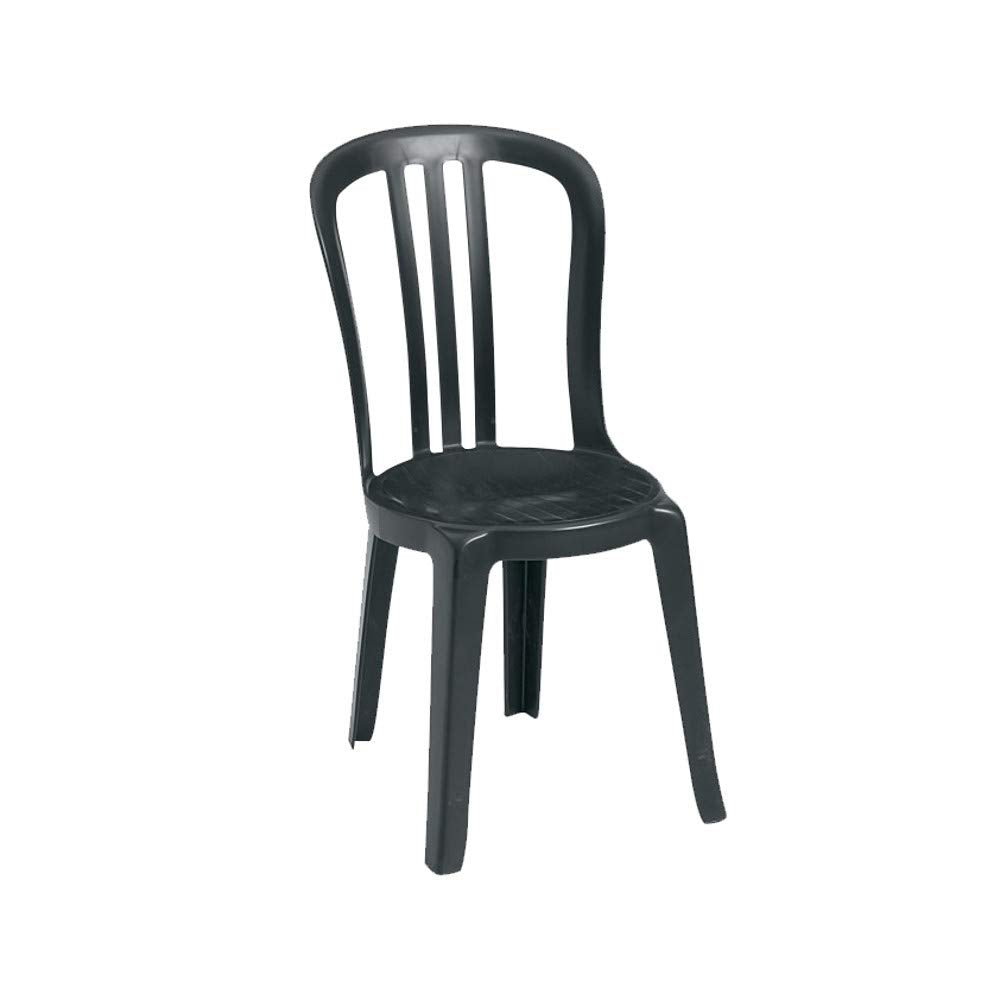 Miami Bistro Sidechair - (4 pack) by Grosfillex – Resin, Black, Pack of 4, Model US495017