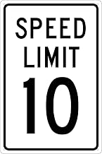 NMC Traffic Sign, 10 MPH Speed Limit Sign, 18" X 12", White/Black, TM18G