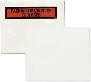 Quality Park Packing List Envelopes; Clear Self Adhesive Pouch, 4-1/2 x 5-1/2, Packing List/Invoice Enclosed, for Shipping, 100 per Carton (QUA46894)