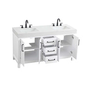 Elegant Kitchen and Bath 60" Double Bathroom Vanity in White by Elegant Lighting – unspecified, Wood, White, Model VF60660DWH